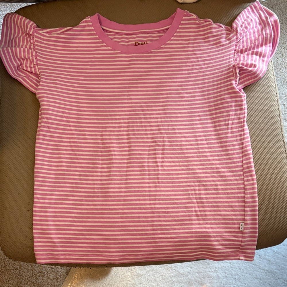 Little Sleepies Play Pink Striped Flutter Sleeve T-Shirt
